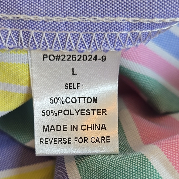 Colorful Striped Puff Sleeve Dress - Picture 6 of 8